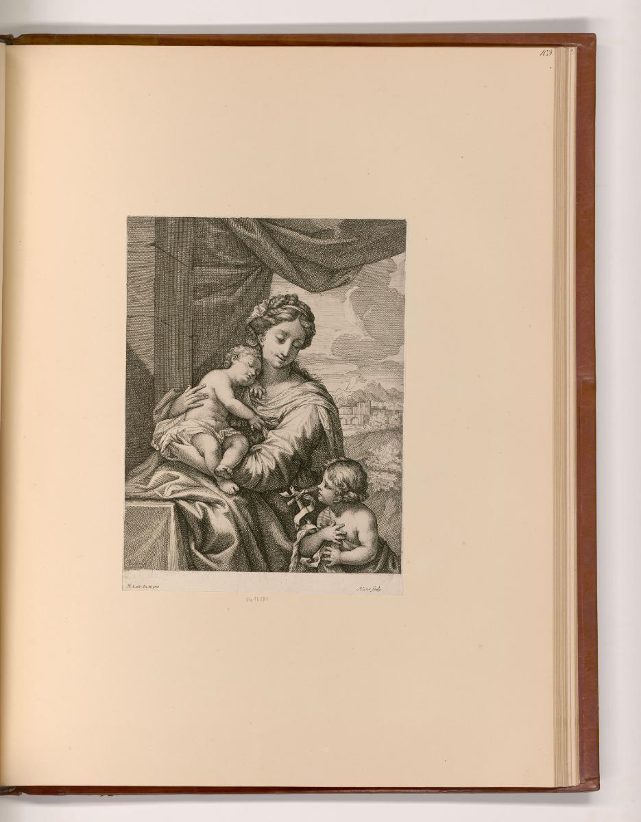 Französische Druckgrafiken des 17. und 18. Jahrhunderts, Maria mit Kind und Johannesknaben, Inv…