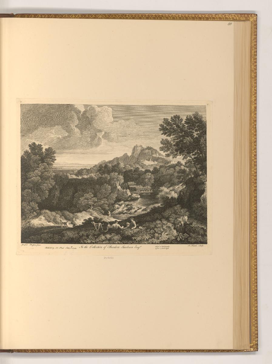 Druckgrafiken nach Gaspard Poussin, Landschaft mit Jägern und Hunden, Inv. Nr.: Frankreich nach…