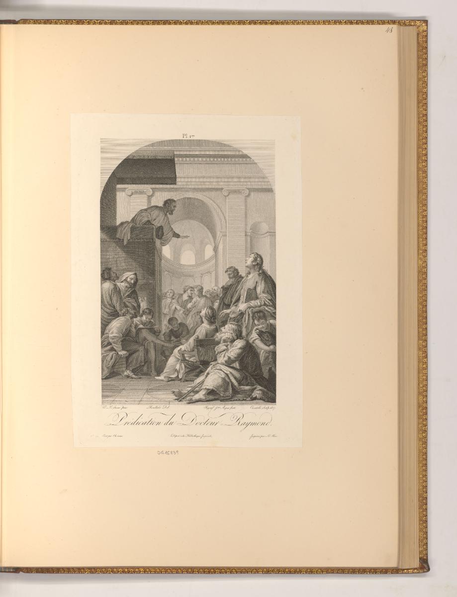 Druckgrafiken nach Eustache le Sueur, Predigt des Raymond Diocrès, Inv. Nr.: Frankreich nach Se…