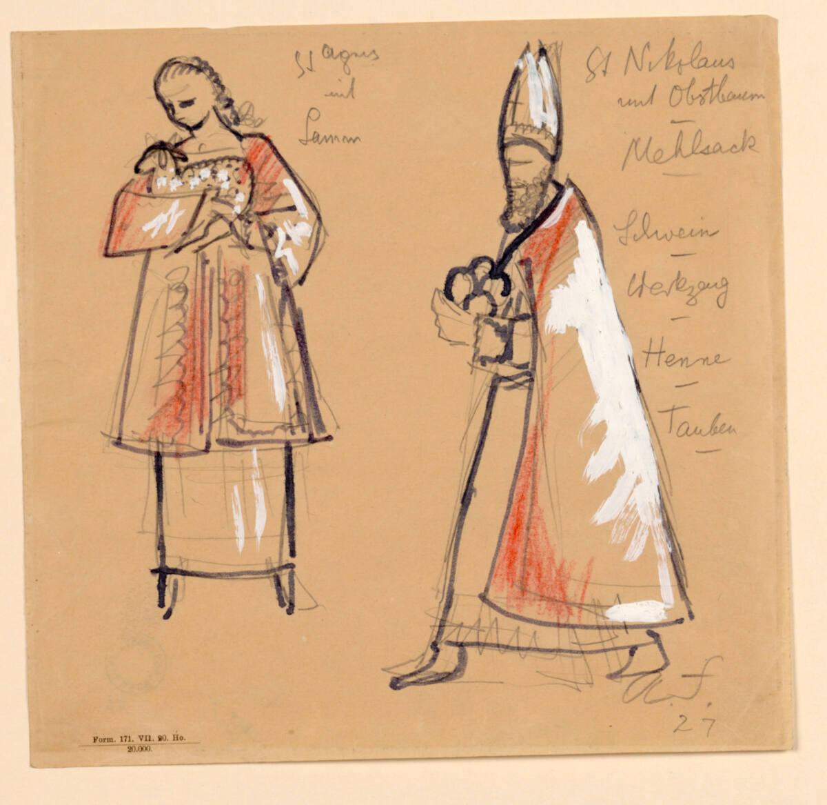 Anton Faistauer, St. Agnes mit Lamm, St. Nikolaus, Inv. Nr.: 38561