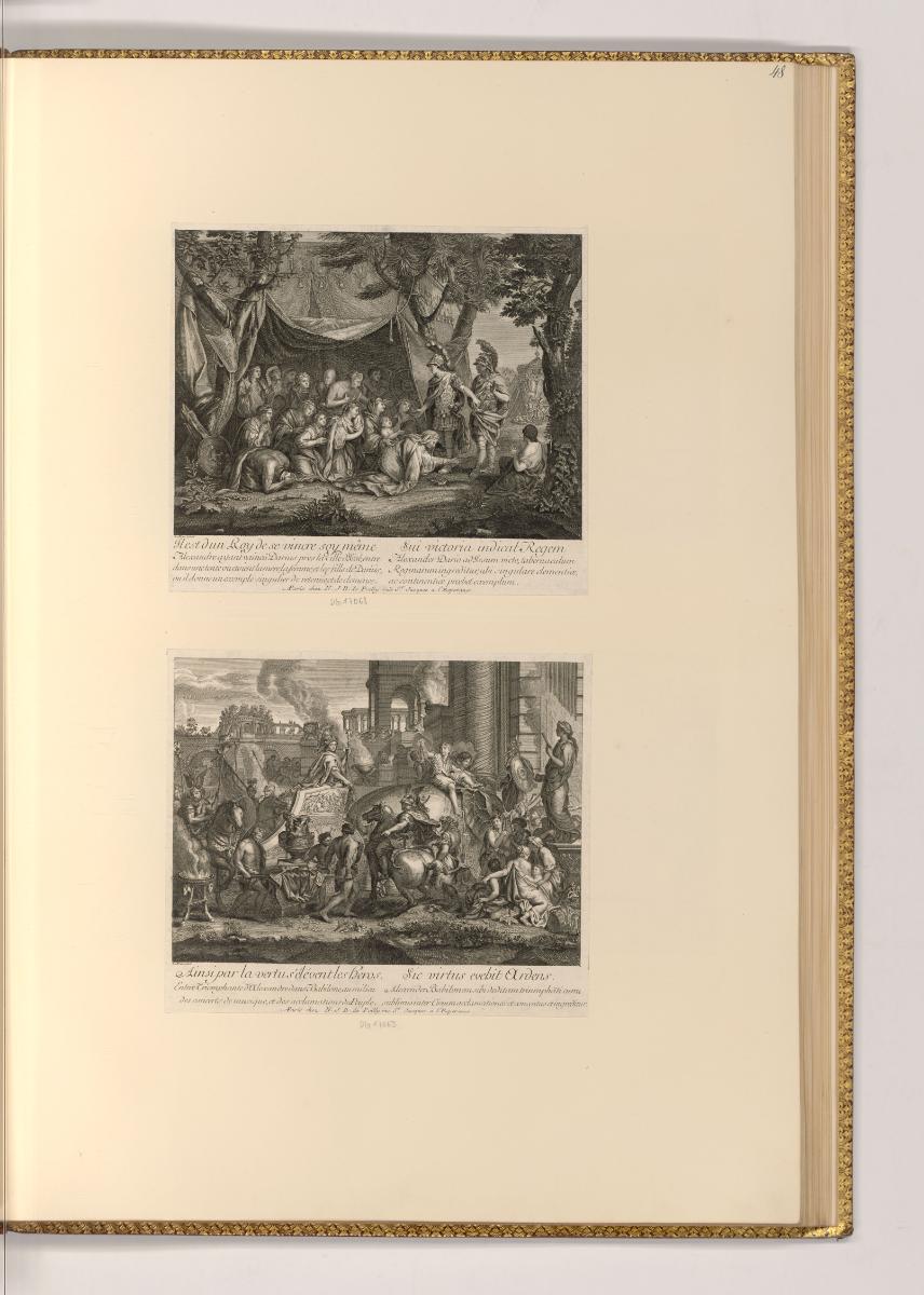 Druckgrafiken nach Charles Le Brun, Alexander der Große und die Frauen des Darius; Einzug in Ba…