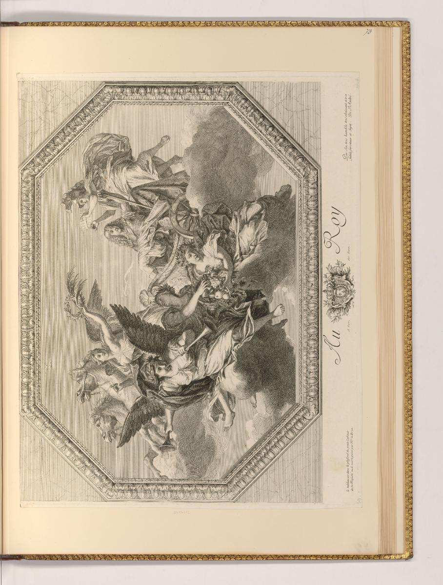 Druckgrafiken nach Charles Le Brun, Louis XIV. im Wolkenwagen, Inv. Nr.: Frankreich nach Sektio…