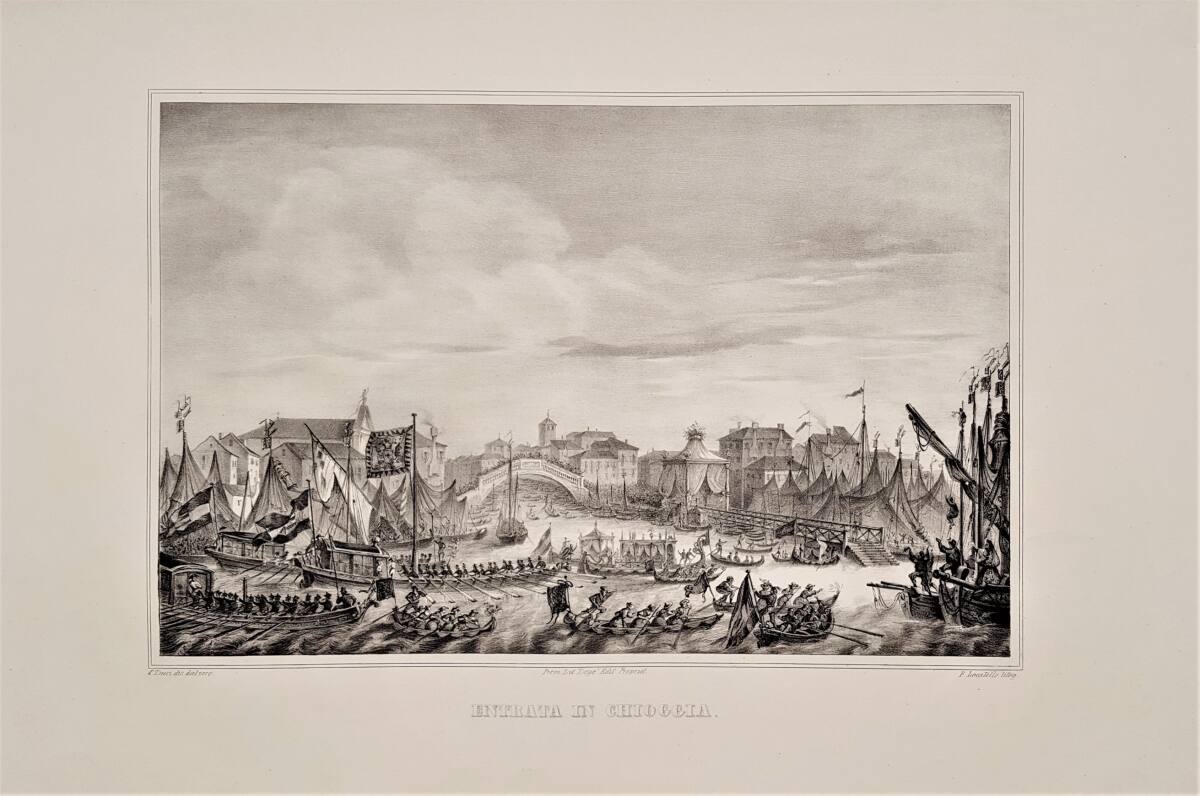Ankunft des Kaiserpaares Ferdinand I. und Maria Anna von Österreich in Chioggia 1838, GiovanFrancescoLocatelli, 1839