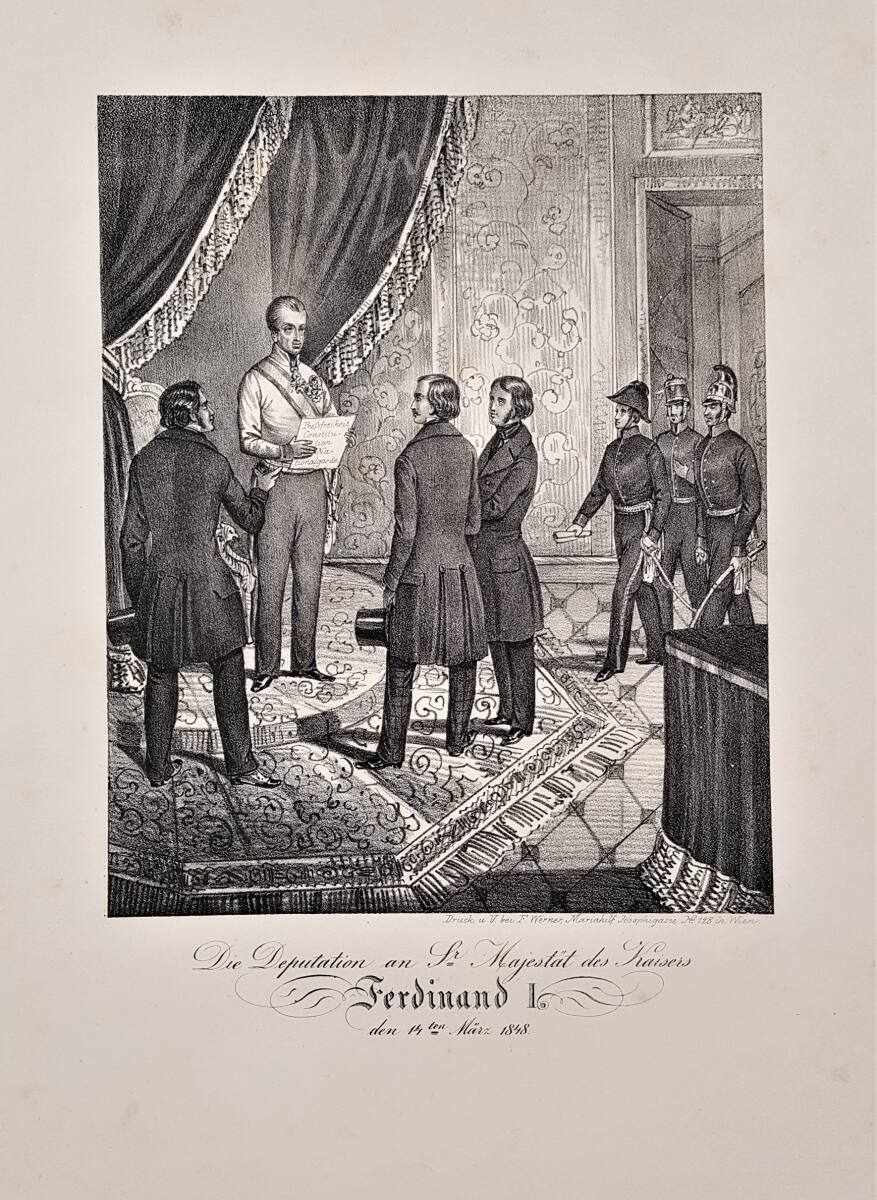 "Die Deputation an Sr Majestät des Kaisers | Ferdinand I. | den 14ten März 1848.", FranzWerner, 1848