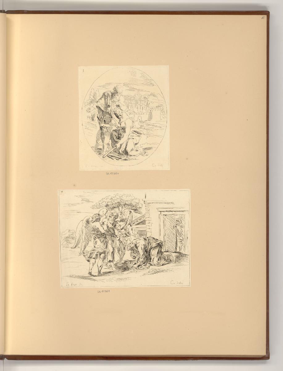 Druckgrafiken nach Raymond La Fage und  Antoine Dieu, Abraham mit Sarah und Isaak; Abraham empf…