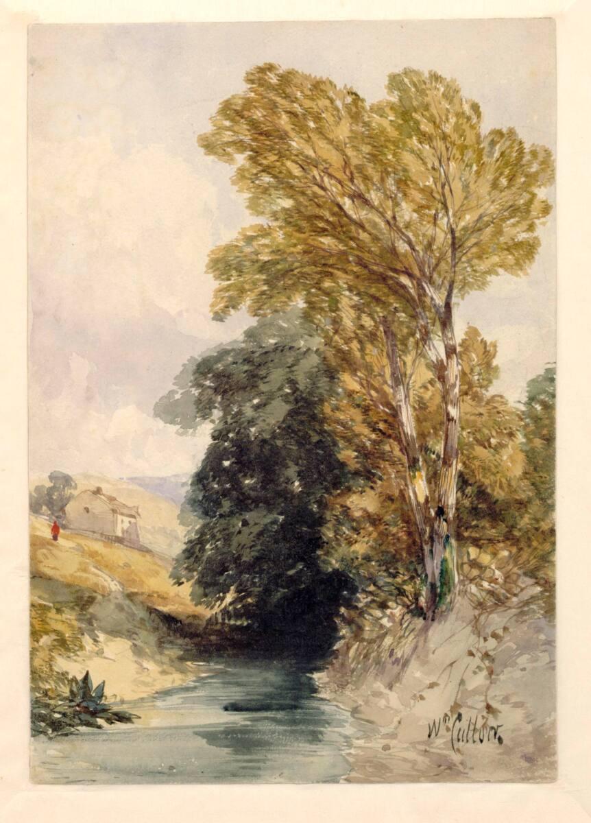 William Callow, Flusslandschaft mit hohen Bäumen, Inv. Nr.: 38654