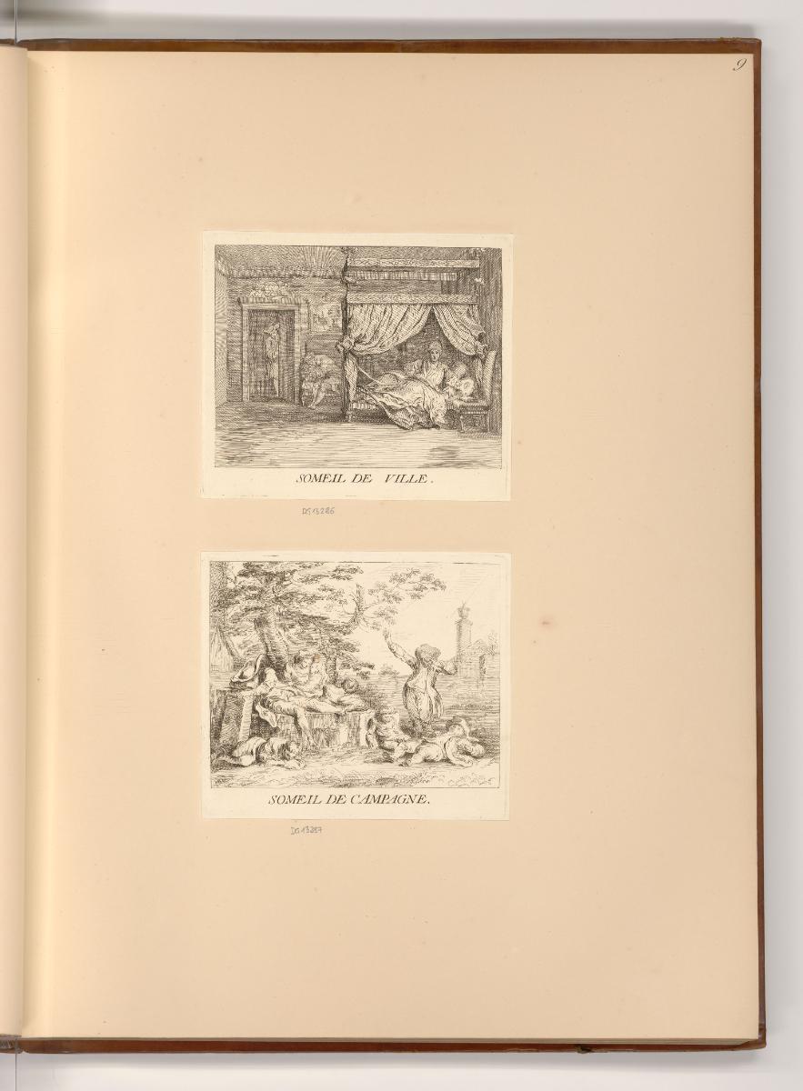 Französische Druckgrafiken des 18. Jahrhunderts, Someil de Ville; Smeil de Campagne, Inv. Nr.: …