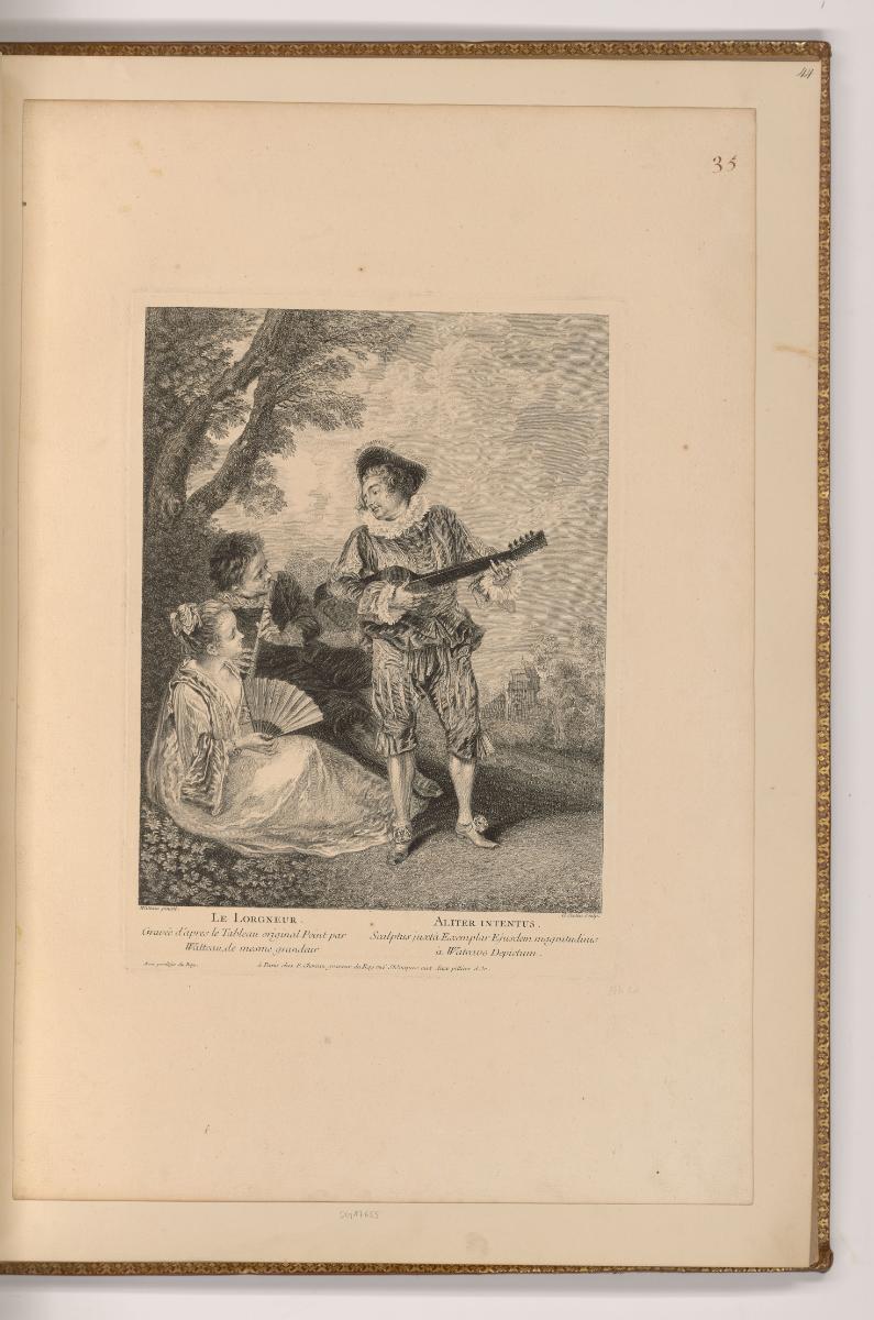 Radierungen nach Jean-Antoine Watteau, Le Lorgneur, Inv. Nr.: Frankreich nach Sektionen II/32, …