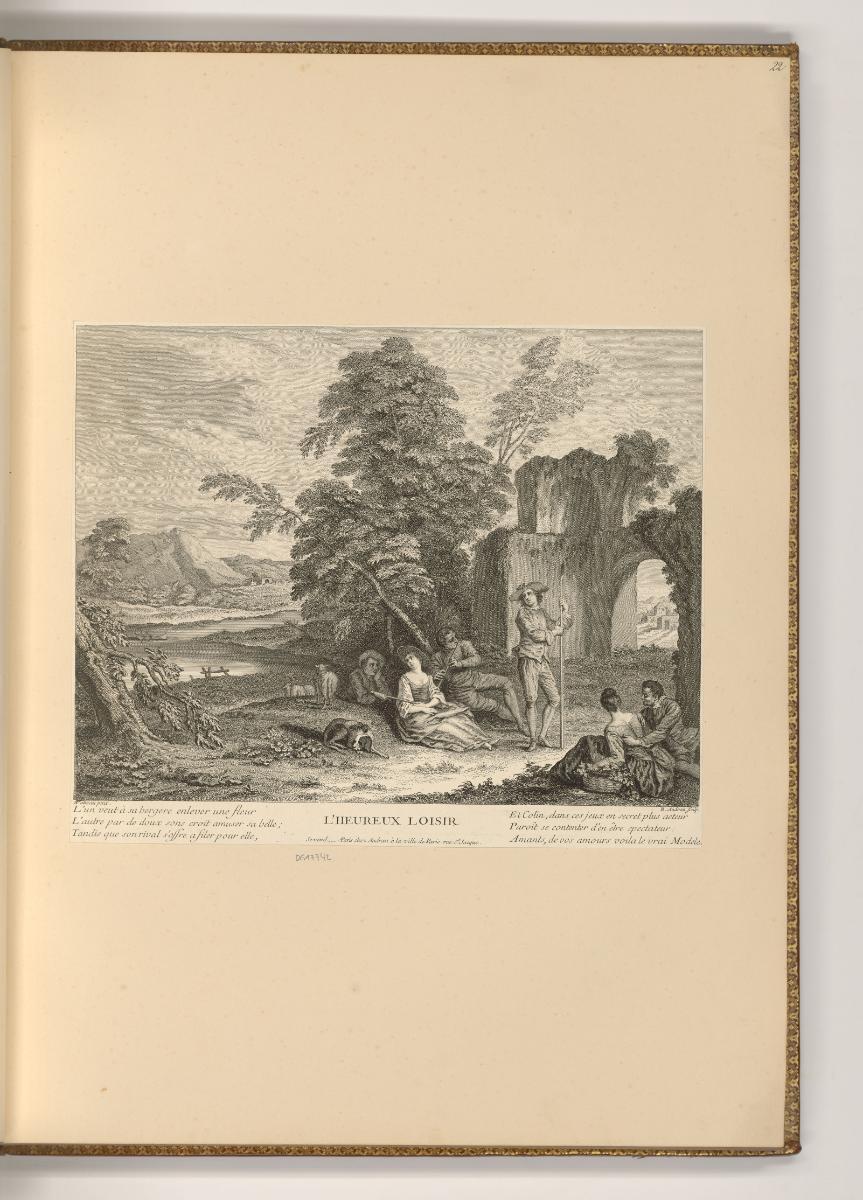 Radierungen nach Jean-Antoine Watteau, L'Heureux Loisir, Inv. Nr.: Frankreich nach Sektionen II…