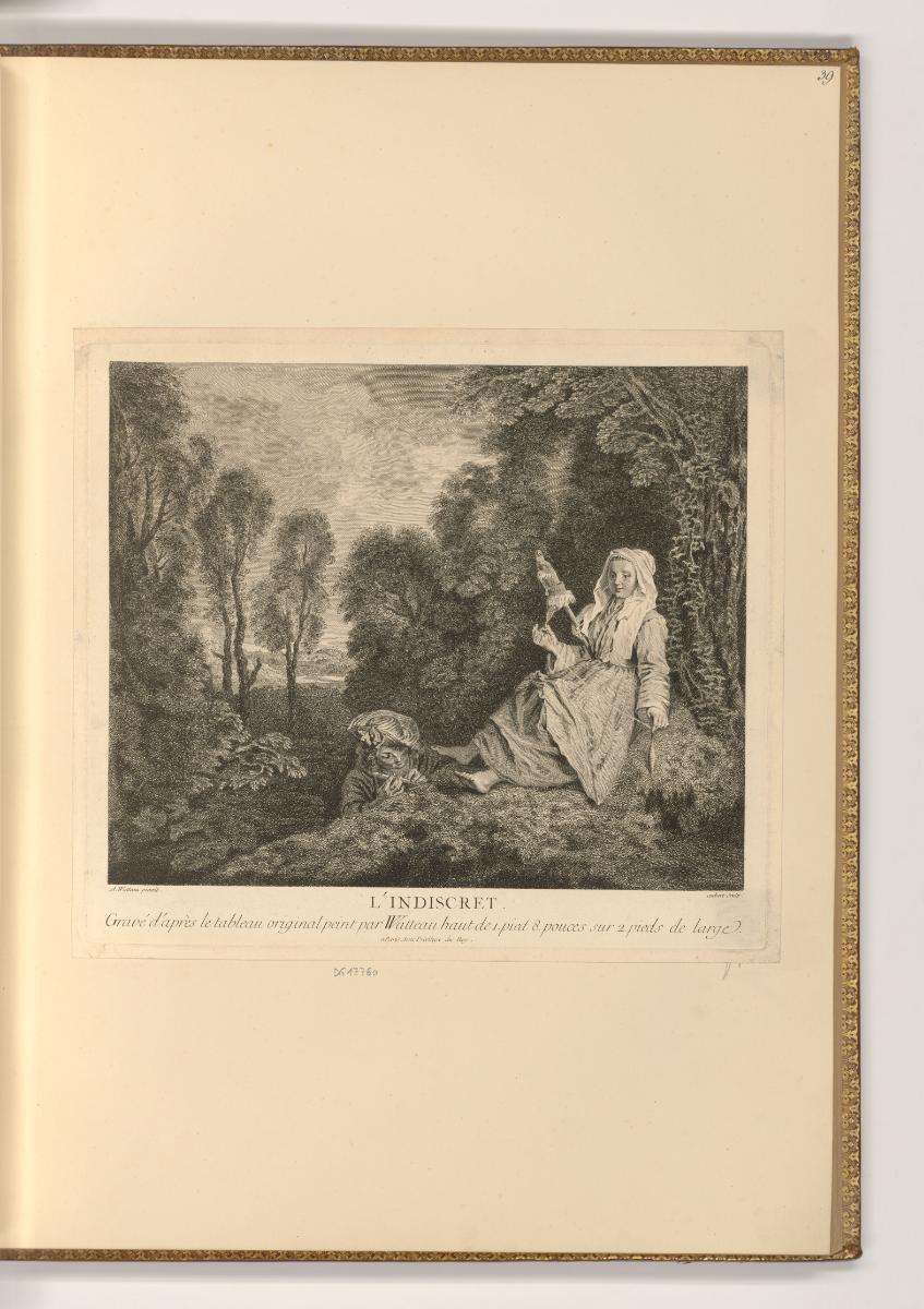 Radierungen nach Jean-Antoine Watteau, L'Indiscret, Inv. Nr.: Frankreich nach Sektionen II/33, …