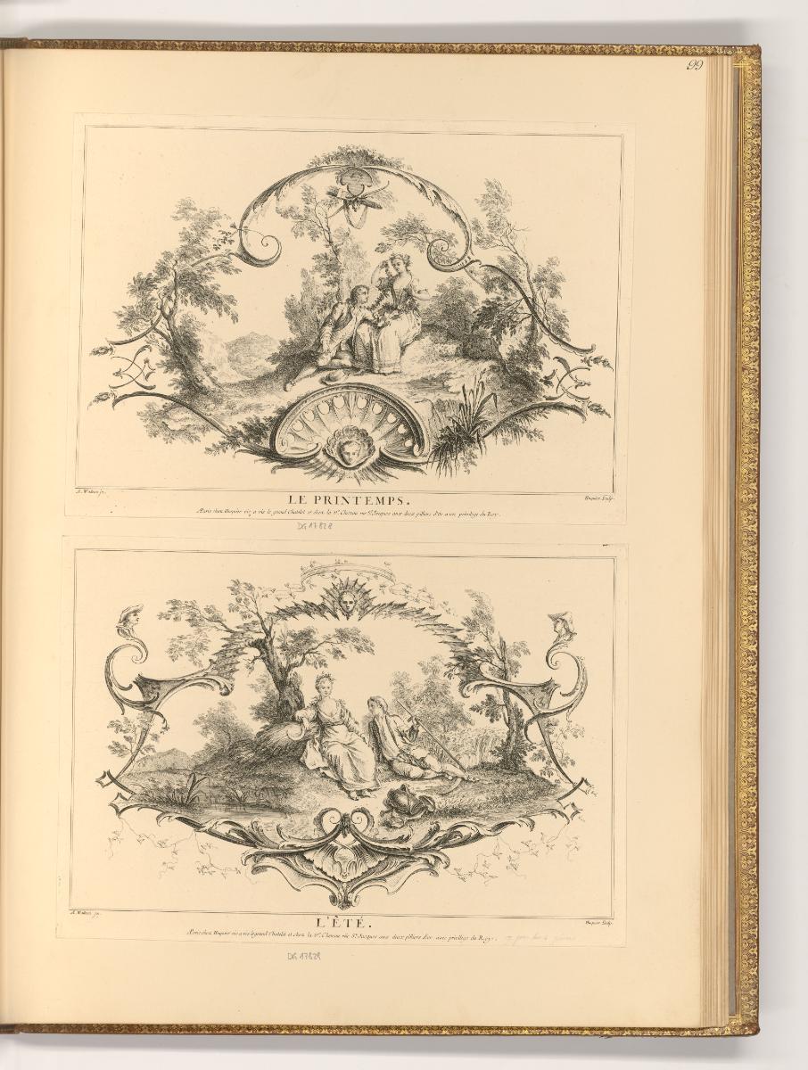 Radierungen nach Jean-Antoine Watteau, Frühling; Sommer, Inv. Nr.: Frankreich nach Sektionen II…