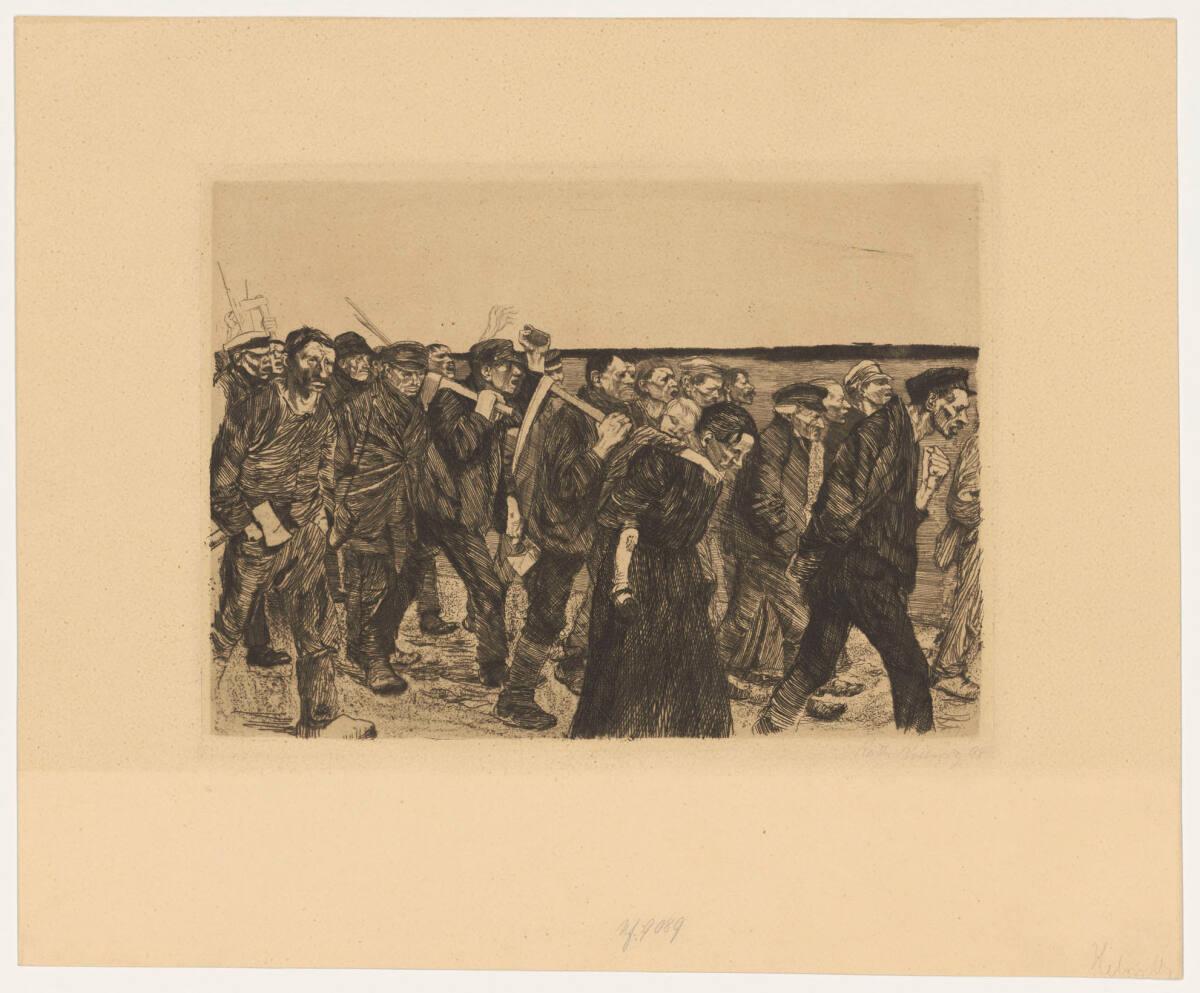 Käthe Kollwitz, Weberzug (Ein Weberaufstand, Blatt 4), Inv. Nr.: DGNF9089