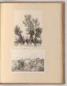 Radierungen nach Jean-Antoine Watteau, Landschaft mit drei Weiden; Landschaft mit Steinbrücke, …
