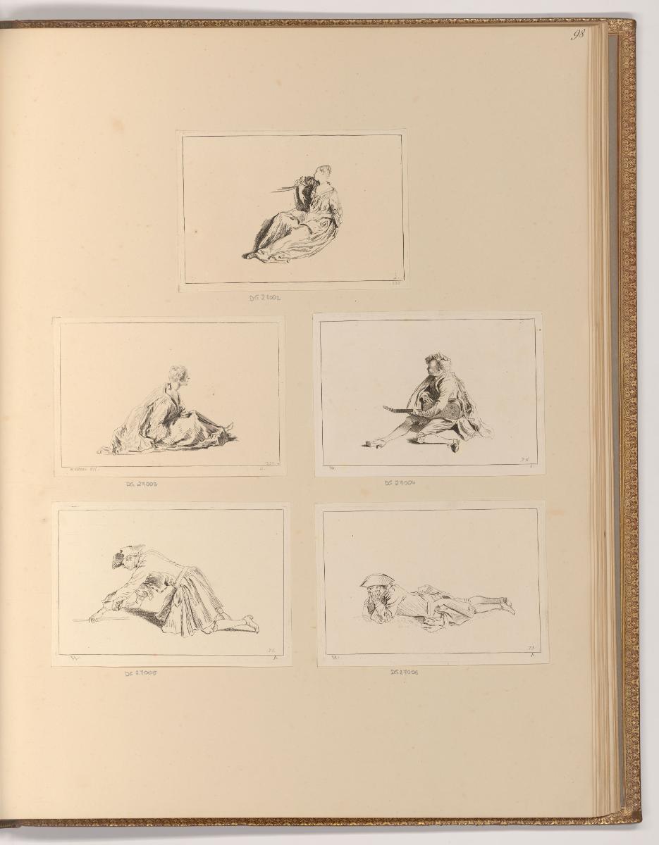 Radierungen nach Jean-Antoine Watteau, Diverse Figuren, Inv. Nr.: Frankreich nach Sektionen II/…