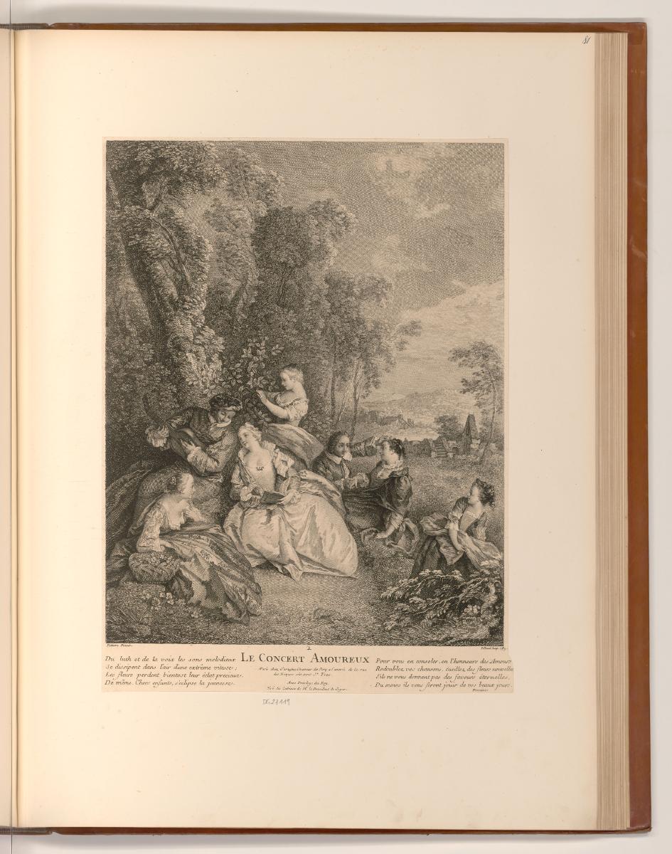 Druckgrafiken nach Charles Parrocel, Nicolas Lancret und Jean-Baptiste Pater, Das Konzert der L…