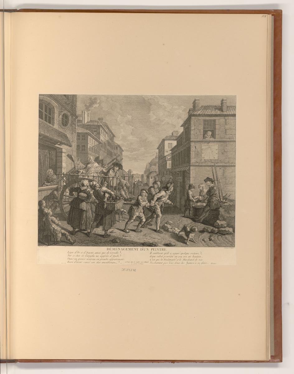 Druckgrafiken nach Jean Restout, Charles Coypel und Etienne Jeaurat, Déménagement d'un peintre,…