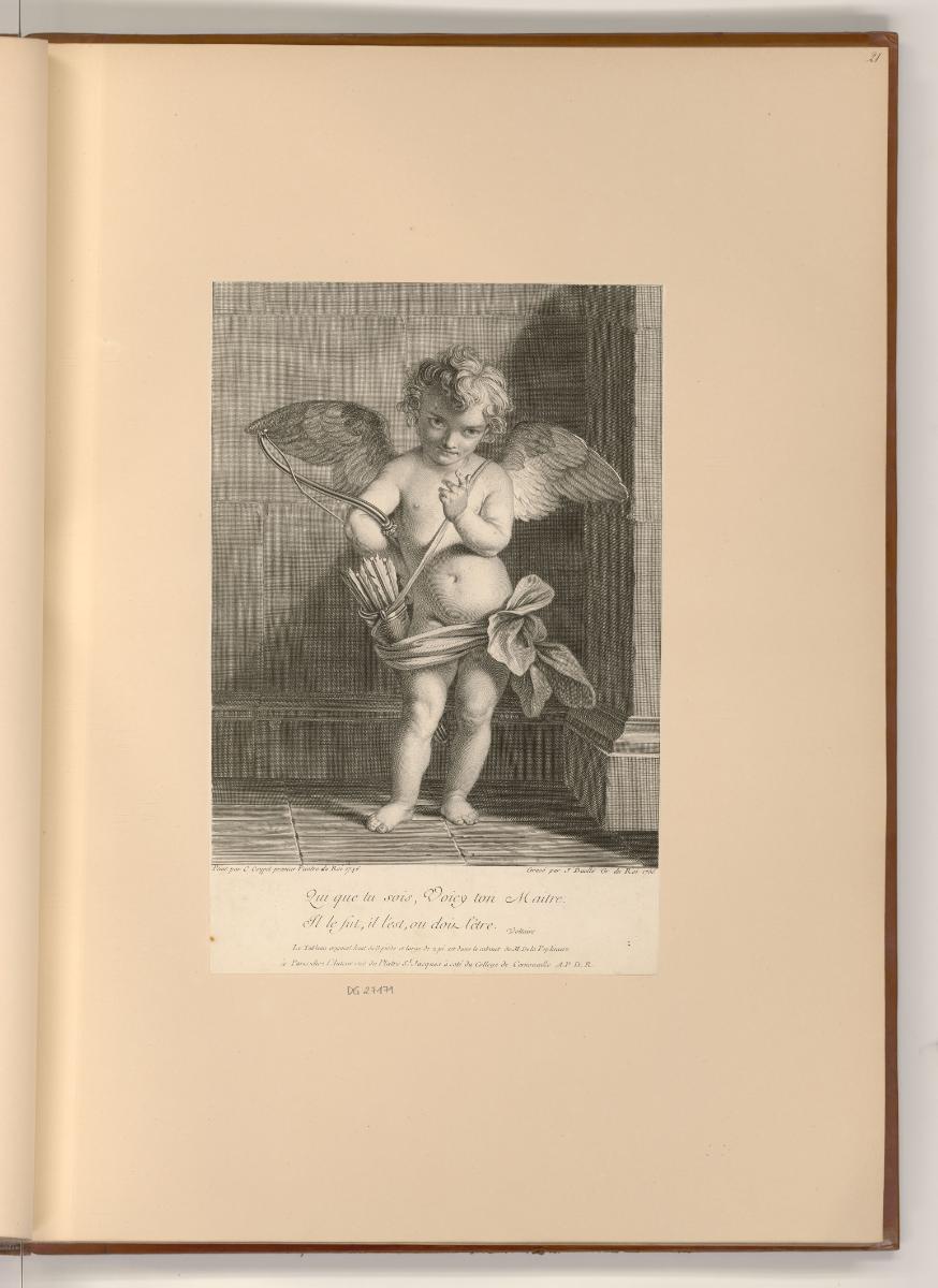 Druckgrafiken nach Jean Restout, Charles Coypel und Etienne Jeaurat, Qui que tu sois, Voicy ton…