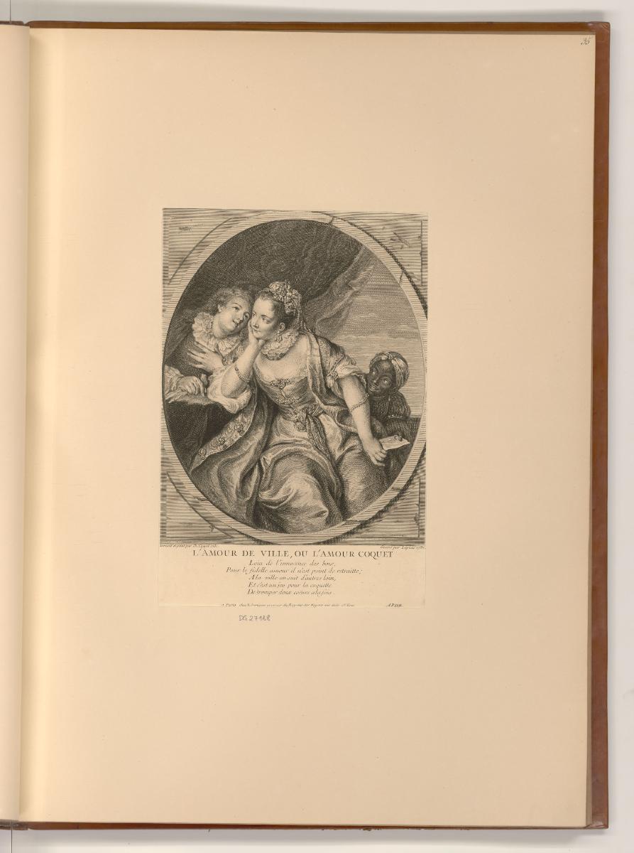 Druckgrafiken nach Jean Restout, Charles Coypel und Etienne Jeaurat, L'amour de Ville, ou l'Amo…
