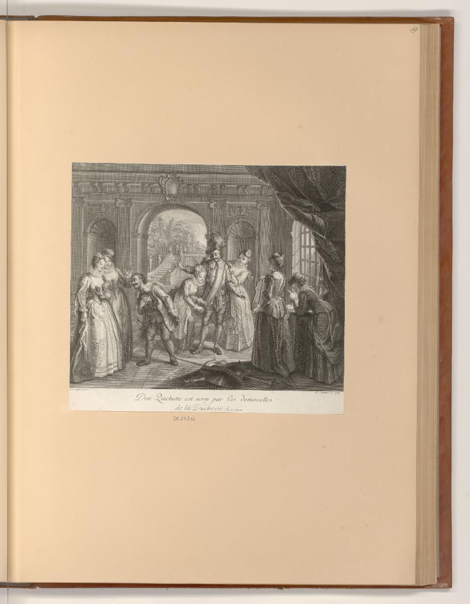 Druckgrafiken nach Jean Restout, Charles Coypel und Etienne Jeaurat, Don Quichotte est servi pa…