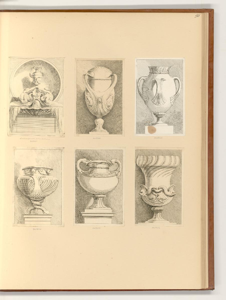 Druckgrafiken nach Edme Bouchardon, Titelblatt (vor der Schrift), Vasen, Inv. Nr.: Frankreich n…
