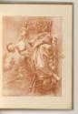 Druckgrafiken nach François Boucher, Sitzende Frau und Schild mit Herz und Pfeil, Inv. Nr.: Fra…