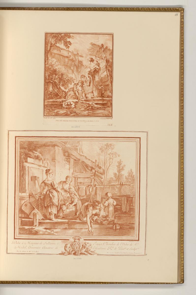 Druckgrafiken nach François Boucher, Frauen und Kinder beim Waschen, Inv. Nr.: Frankreich nach …
