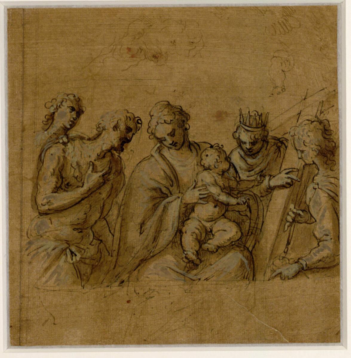 Jacopo Palma, gen. Palma il Giovane, Sacra Conversazione. (Die Madonna mit dem Kind zwischen Jo…