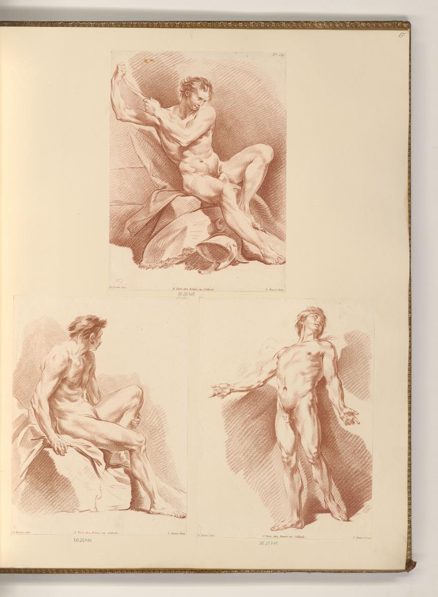 Druckgrafiken nach François Boucher, Männlicher Akt, Inv. Nr.: Frankreich nach Sektionen II/41,…