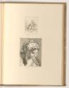 Druckgrafiken nach François Boucher, Rastender Bauer; Frauenkopf, Inv. Nr.: Frankreich nach Sek…