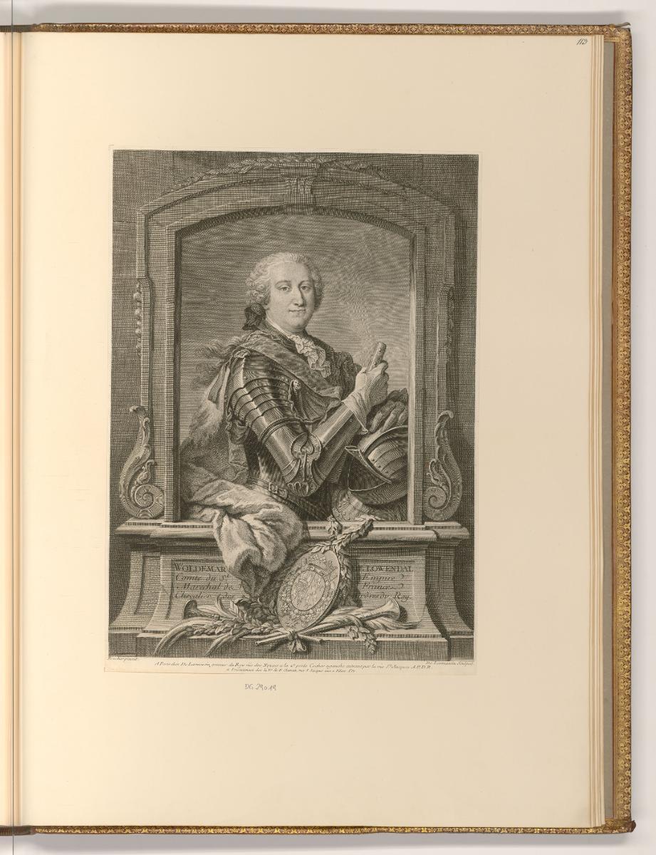 Druckgrafiken nach François Boucher, Porträt Ulrich von Löwendal, Inv. Nr.: Frankreich nach Sek…