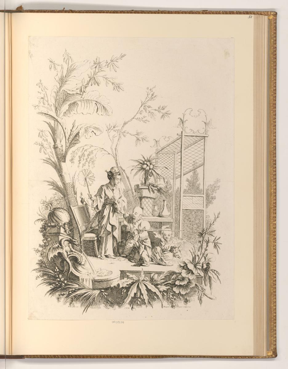 Druckgrafiken nach François Boucher, Chinesische Frau mit drei Kindern, Inv. Nr.: Frankreich na…