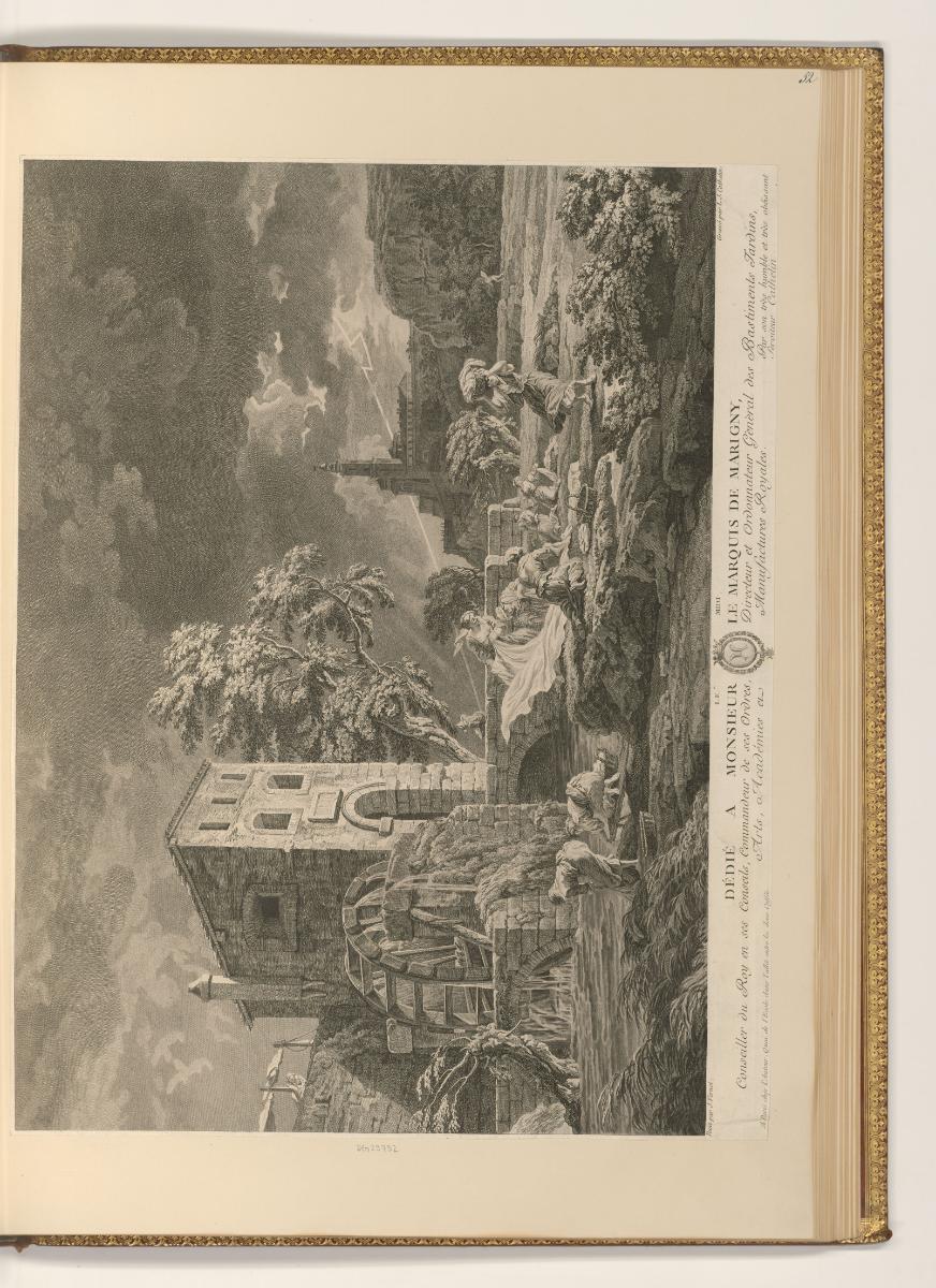 Druckgrafiken nach Claude-Joseph Vernet, Landschaft mit Mühle bei Gewitter, Inv. Nr.: Frankreic…