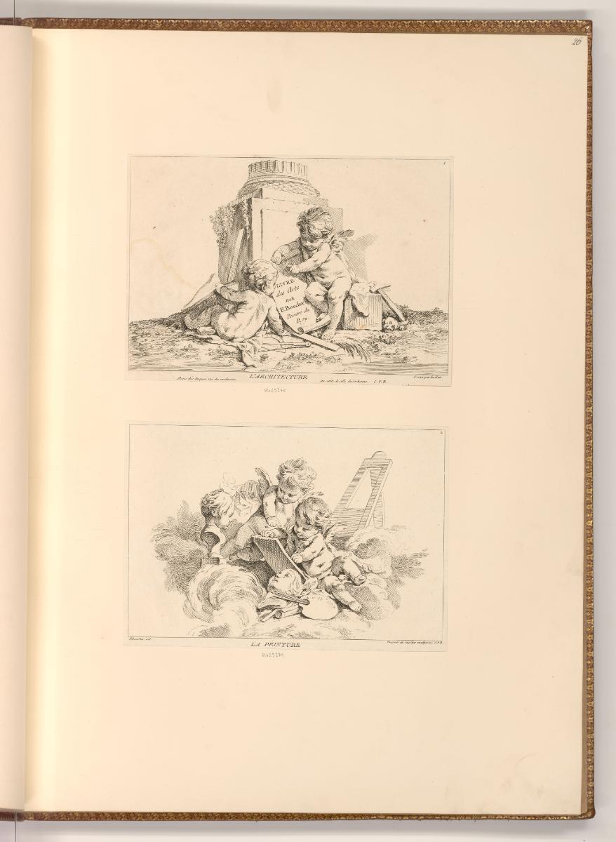 Druckgrafiken nach François Boucher, Titelblatt, L'architecture; La Peinture, Inv. Nr.: Frankre…
