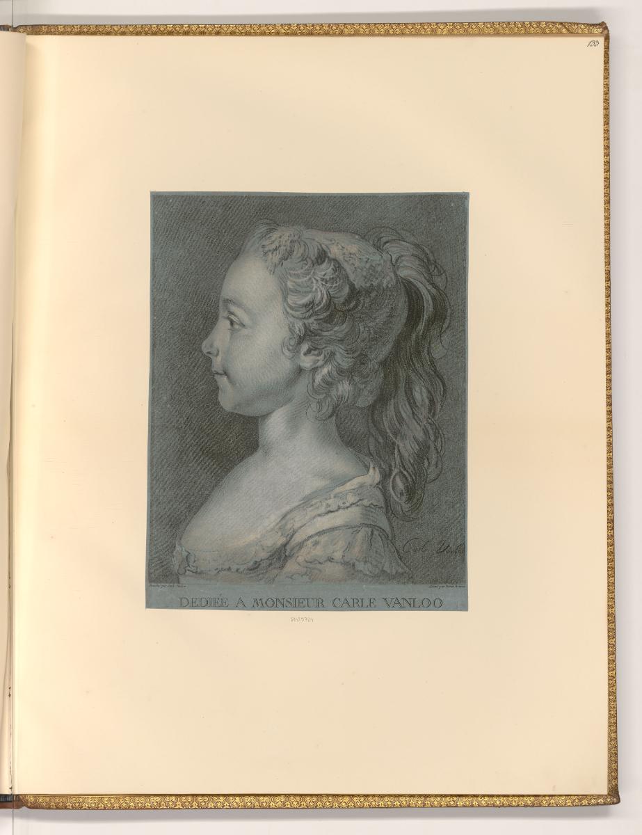 Druckgrafiken nach Charles André Van Loo, Brustbild eines Mädchens, Inv. Nr.: Frankreich nach S…