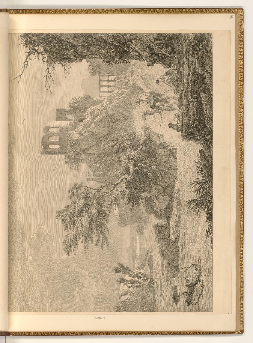 Druckgrafiken nach Claude-Joseph Vernet und Joseph Marie Vien, La pêche a la ligne, Inv. Nr.: F…