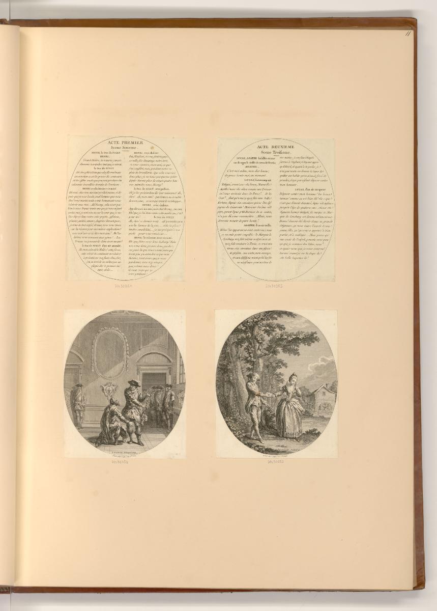 Französische Druckgrafiken des 18. Jahrhunderts, Heinrich IV und Duc de Sully; Lucas und Agathe…
