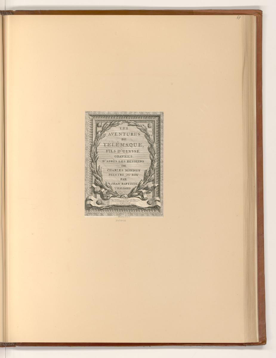 Französische Druckgrafiken des 18. Jahrhunderts, Titelblatt, Die Abenteuer des Telemach, Inv. N…