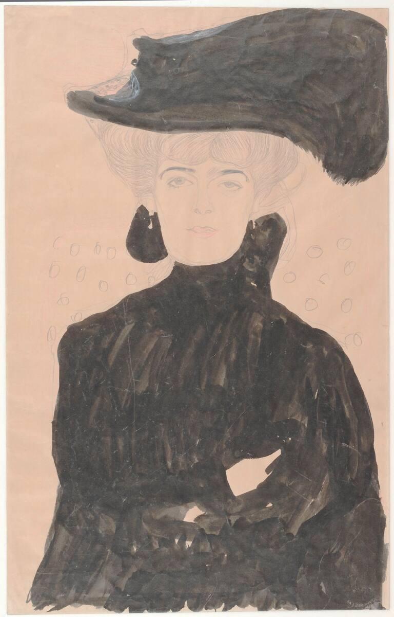 Dame mit Federhut, Gustav Klimt, 1908