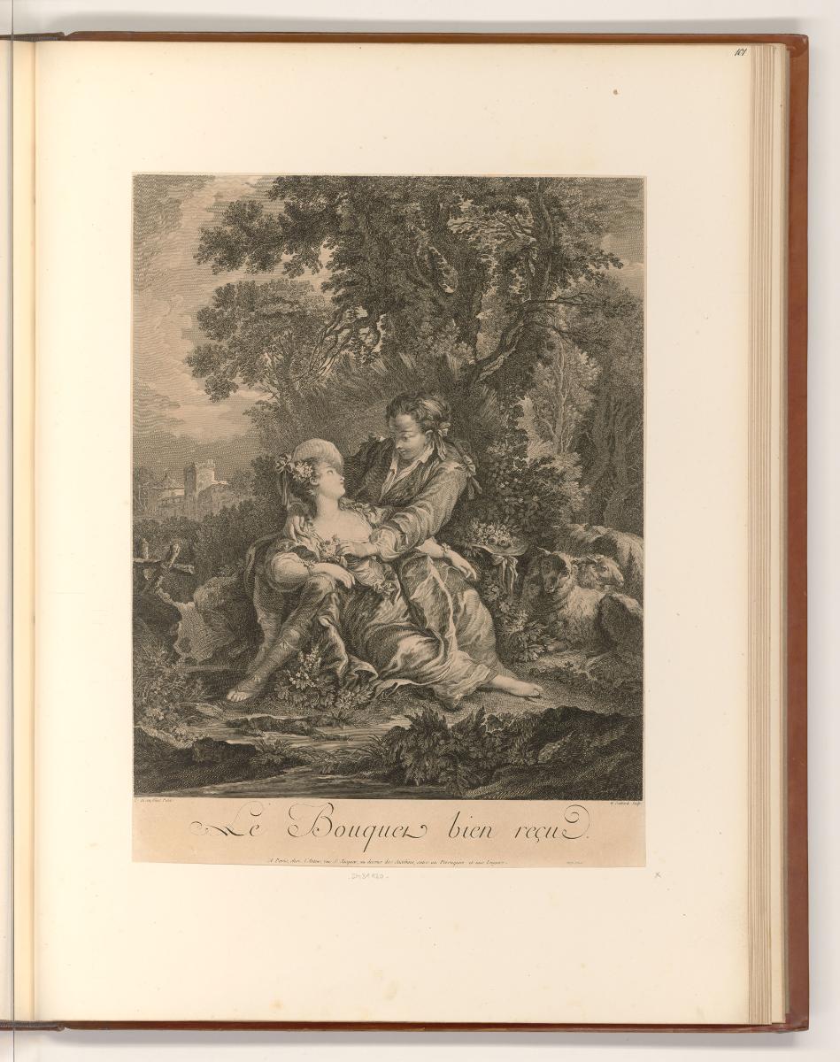 Französische Druckgrafiken des 18. Jahrhunderts, Schäfer und Schäferin, Inv. Nr.: Frankreich na…