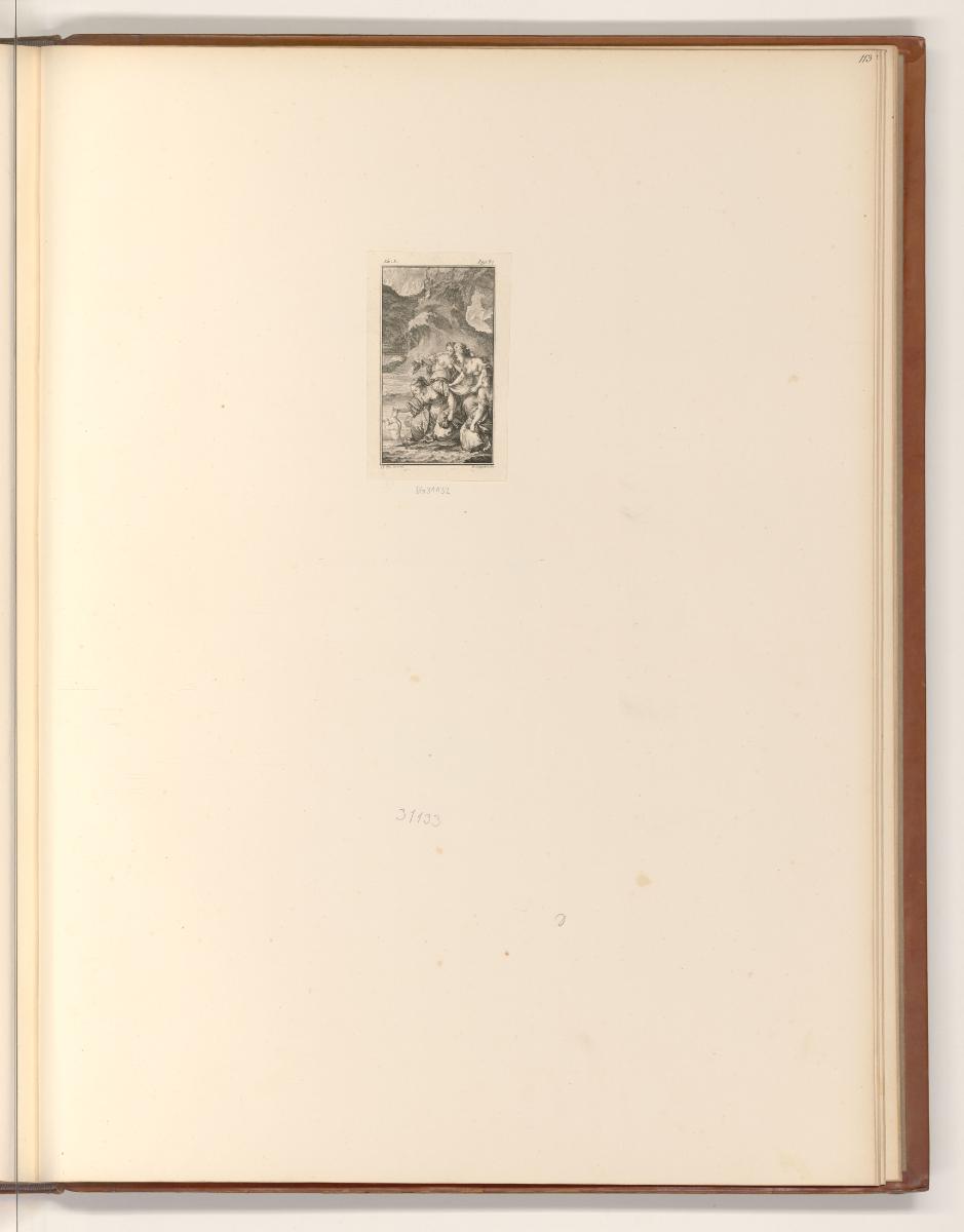 Französische Druckgrafiken des 18. Jahrhunderts, Thetis taucht Achilles in das Wasser des Styx,…