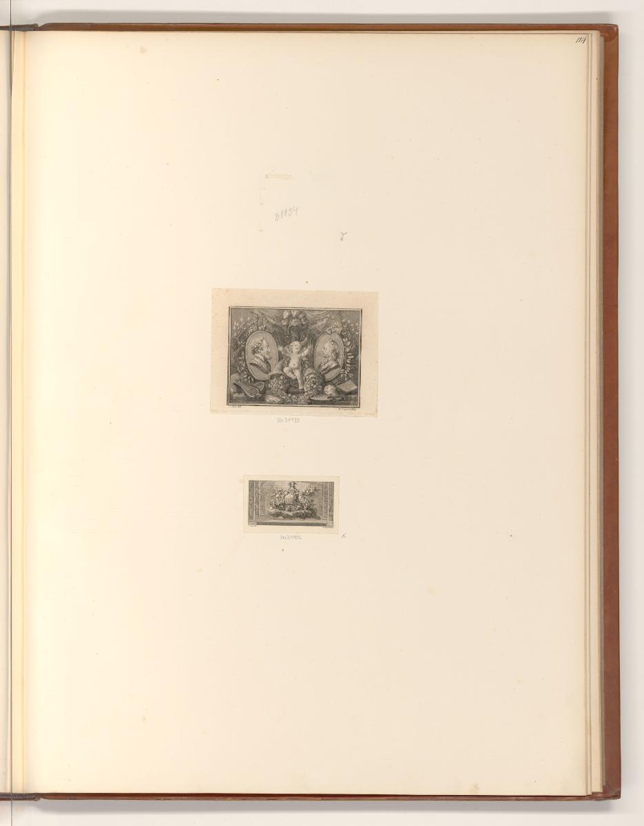Französische Druckgrafiken des 18. Jahrhunderts, Doppelporträt; Vignette, Allegorie, Inv. Nr.: …