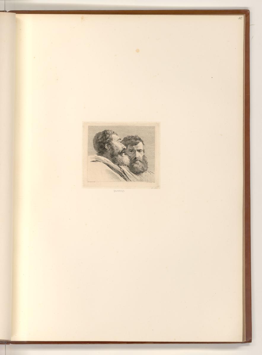 Französische Druckgrafiken des 18. Jahrhunderts, Zwei männliche Köpfe (Apostel?), Inv. Nr.: Fra…