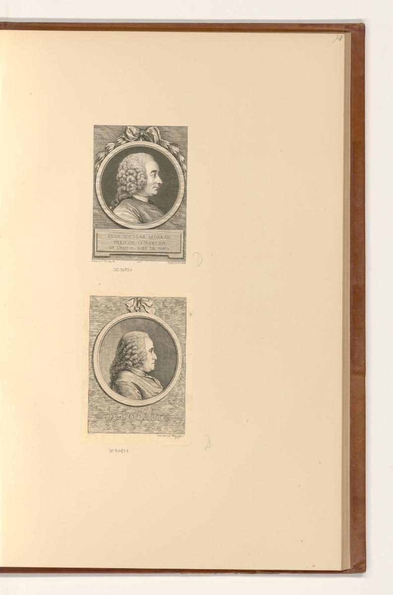 Druckgrafiken nach Charles Nicolas Cochin, Porträt Jean Nicolas Moreau; Denis Dodart, Inv. Nr.:…