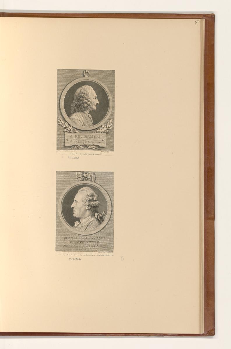 Druckgrafiken nach Charles Nicolas Cochin, Porträt Jean-Philippe Rameau; Jean-Joseph Cassanéa d…
