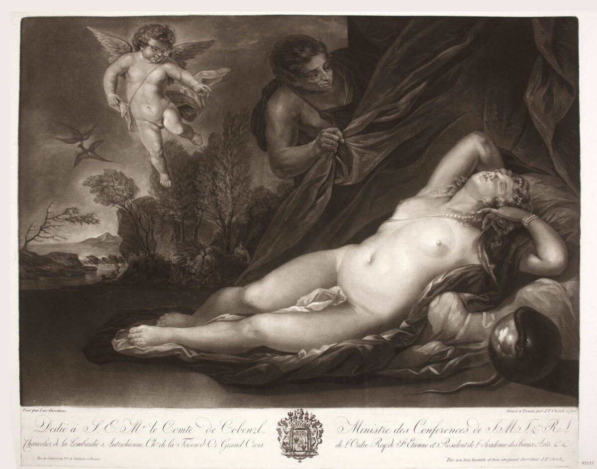 Schlafend Venus mit Cupido und Satyr, 1793