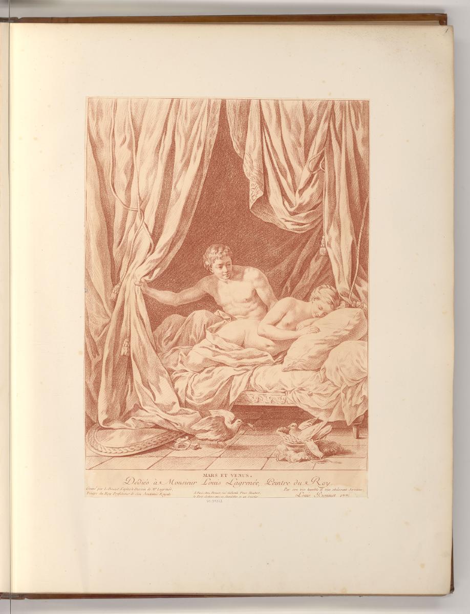 Französische Druckgrafiken des 18. Jahrhunderts, Mars und Venus, Inv. Nr.: Frankreich nach Sekt…