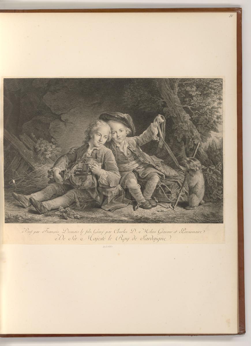 Französische Druckgrafiken des 18. Jahrhunderts, Porträt Charles und Jacques Léopold de La Tour…