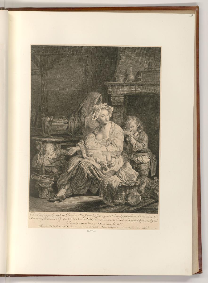 Druckgrafiken nach Jean-Baptiste Greuze, Mutter mit Kindern, Inv. Nr.: Frankreich nach Sektione…