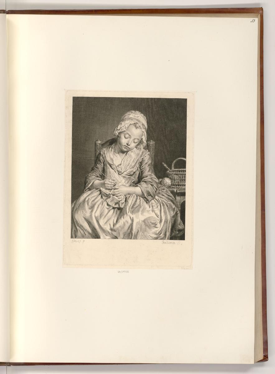 Druckgrafiken nach Jean-Baptiste Greuze, La dormeuse, Inv. Nr.: Frankreich nach Sektionen II/56…