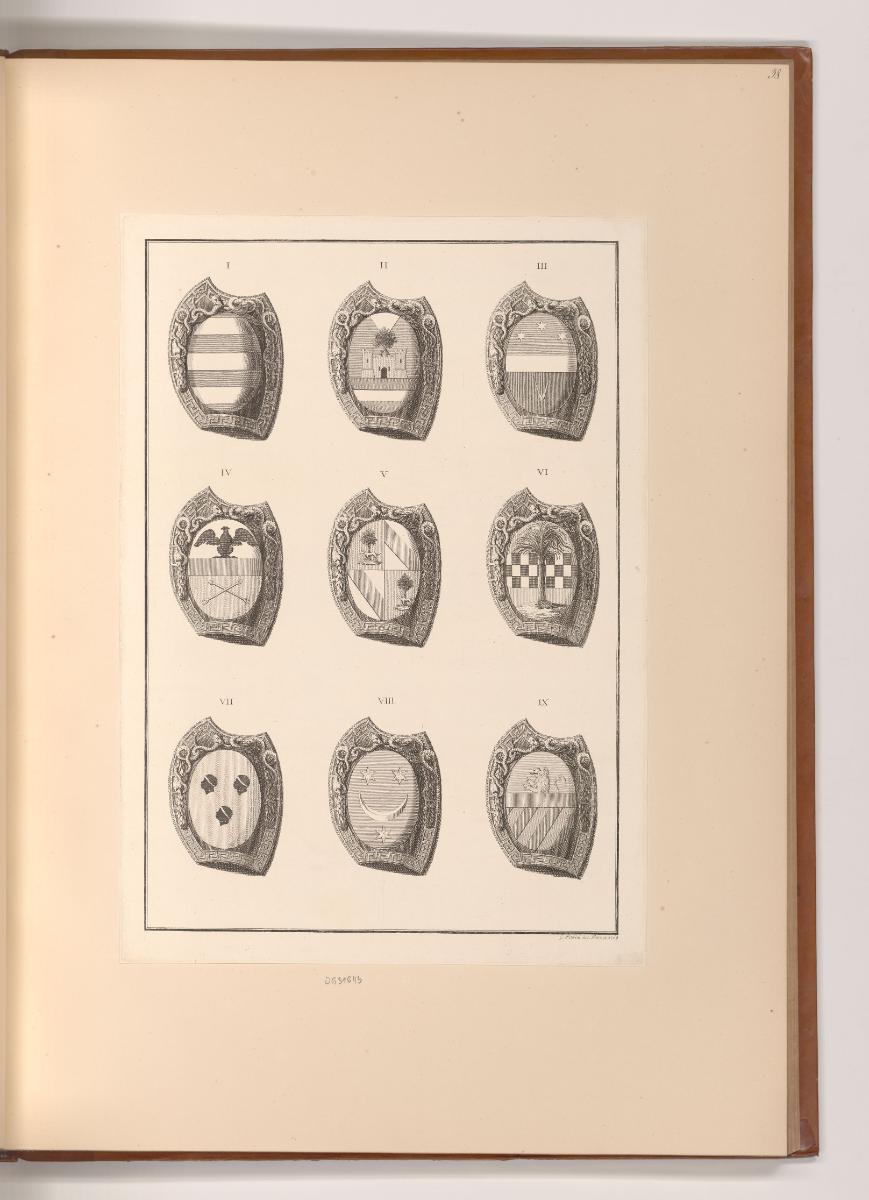 Französische Druckgrafiken des 18. Jahrhunderts, Diverse Wappenschilde, Inv. Nr.: Frankreich na…